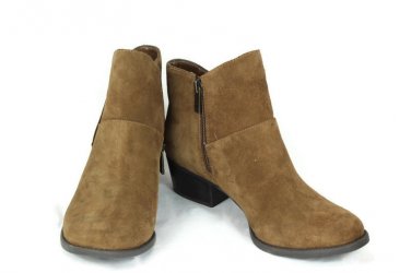 Jessica Simpson Darbey Ankle Booties Brown Suede Side Zip Size 8.5 M