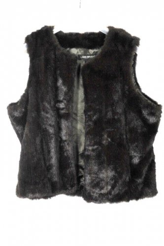 Lane Bryant Brown Faux Fur Women's Sleeveless Vest Blazer Size 18/20 006