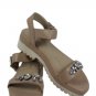 Celebrity NYC Ofelia Tan Women's Platform Sandals Strap Buckle Rhinestones 10M
