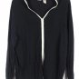 Emma James Ribbed Black Women's Long Sleeve Stretch Sweater Front Full Zip 2 013