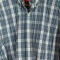 IZOD Blue Green Plaid Men's Dress Shirt Long Sleeve Button Down Medium  002