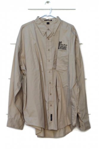 Port Authority w/ Legal Logo Brown Tan Men's Dress Long Sleeve Shirt 4XL  006