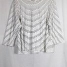 Rafael White Black Women's Stretch Pullover Long Sleeve Top Blouse 2X 036