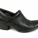 Born Women's Comfort Work Boot Booties Clogs Black Pebbled Leather Slip On 8M