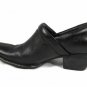 Born Women's Comfort Work Boot Booties Clogs Black Pebbled Leather Slip On 8M