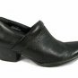 Born Women's Comfort Work Boot Booties Clogs Black Pebbled Leather Slip On 8M