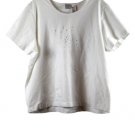 Emma James White Women's Casual Shirt Short Sleeve Beads 2 057
