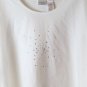 Emma James White Women's Casual Shirt Short Sleeve Beads 2 057