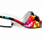 Diane Gilman Women's Open Toe Sandals Slides Floral Sequins Pattern Size 5 1/2"