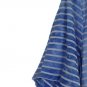 Terra & Sky Striped White Blue Women's Short Sleeve Shirt V Neck 20W-22W  036