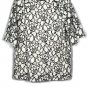 Gibson Latimer White Black Women's Lace Floral Top Blouse Lined XL 042
