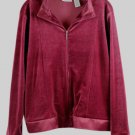 Jaclyn Smith Iridescent Red Women's Sweatshirt Front Zip Closure Large 010