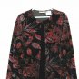 Notations Built in Cami/Tank Blazer Velvety Black Red Sparkles Floral XL  004