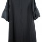 Belongsci Black Women's Shift Dress Bell Sleeve V Neck Large 028