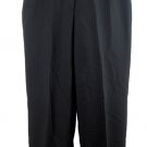 Emma James Stretch Black Women's Striped Dress Pants Zip Closure 18W 057