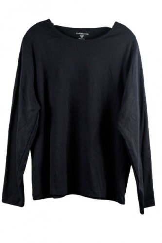 Croft & Barrow Black Women's Long Sleeve Shirt Pullover 1X 059