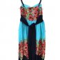 Dressbarn Women's Blue Floral Empire Waist Bow Tie Back T Strap Summer Dress 020