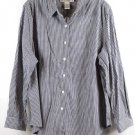 Jones Wear Sport Check Black White Women's Collared Top Blouse Button Up 18W 057