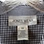 Jones Wear Sport Check Black White Women's Collared Top Blouse Button Up 18W 057