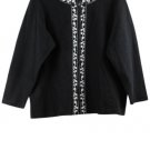 C D Daniels Black Women's Blazer Top Long Sleeve Front Full Zip 1X 024 C D Daniels Black Women's Blazer Top Long Sleeve Front Full Zip 1X 024