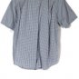 Wrangler Hero Blue Plaid Men's Dress Short Sleeve Button Down Size Large 003