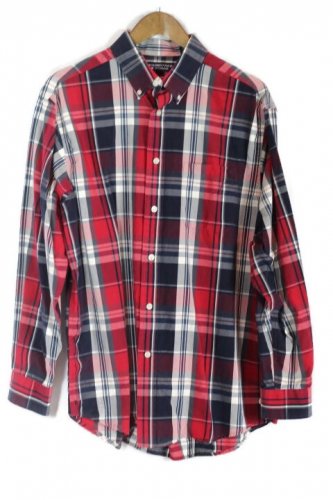 Roundtree & Yorke Plaid Dress Shirt Long Sleeve Button Down Front Pocket  002