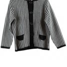 Dressbarn Black White Houndstooth Knit Women's Top Blouse Blazer 18/20 024