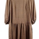 52Seven Brown Women's Mock Neck Hacci Dress Small 030