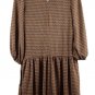 52Seven Brown Women's Mock Neck Hacci Dress Small 030