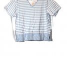 Dressbarn White Blue Striped Women's Short Sleeve Top Blouse 18/20 038 Dressbarn White Blue Striped Women's Short Sleeve Top Blouse 18/20 038