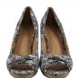 Dexflex Comfort Black & White Floral Women's Espadrille Wedges Size 7 1/2