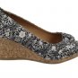 Dexflex Comfort Black & White Floral Women's Espadrille Wedges Size 7 1/2