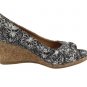 Dexflex Comfort Black & White Floral Women's Espadrille Wedges Size 7 1/2