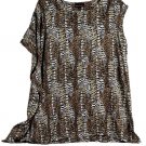 Dana Buchman Brown Women's One Slit Shoulder Top Bottom Sides Slit Blouse XL 023