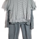 Liz Claiborne Blue Striped Solid Women's 3 Pc Pants Top Sweater XL 041