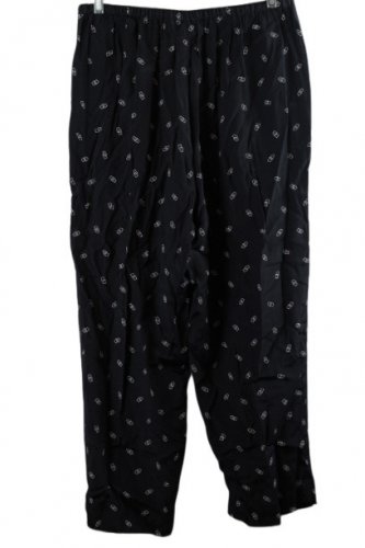 Liz Claiborne Black Geometric Women's DressPants Elastic Waist Drawstring 18W 56