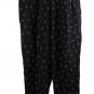 Liz Claiborne Black Geometric Women's DressPants Elastic Waist Drawstring 18W 56