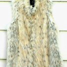 Rachel Zoe Women's Brown Faux Fur Vest w/ Two Front Pockets Animal Print M 008 Rachel Zoe Women's Brown Faux Fur Vest w/ Two Front Pockets Animal Print M 008