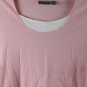 Croft & Barrow Pink White Trim Women's Stretch Top Blouse Pullover 2X 008