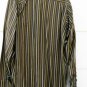 Murano Men's Long Sleeve Shirt European Fabric Sleeve Brown Striped Large  013
