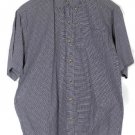 JAB Blue Plaid Men's Dress Shirt Short Sleeve Button Down Size Medium  002