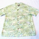 Havana Jack Cafe Aloha Greenery Floral Men's Hawaiian Shirt 100% Rayon M 009