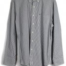 IZOD Striped Blue Men's Long Sleeve Dress Shirt Button Down Large 014