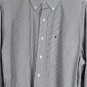 IZOD Striped Blue Men's Long Sleeve Dress Shirt Button Down Large 014