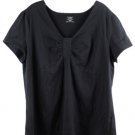 Dressbarn Black Women's Top Blouse Short Sleeve Pullover 18/20 012