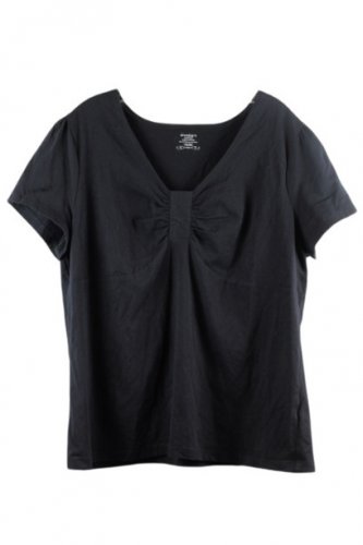 Dressbarn Black Women's Top Blouse Short Sleeve Pullover 18/20 012
