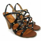 Matt Bernson Women's Gladiator Sandals Heels Special Project Black Leather 8M