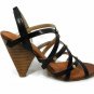Matt Bernson Women's Gladiator Sandals Heels Special Project Black Leather 8M