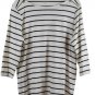 Croft & Barrow Striped White Black Women's Top Blouse Pullover 1X 060