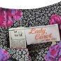 Lady Carol Black Women's Long Sleeve Drop Waist Sack Dress Floral 16/14 037